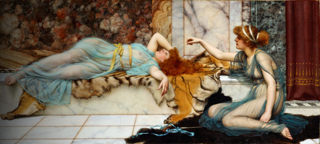 Mischief and Repose by John William Godward (1895)